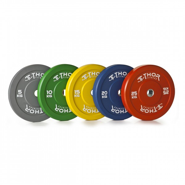 Thor Fitness Farvet Bumper Vægtskiver 25kg 50mm Stk