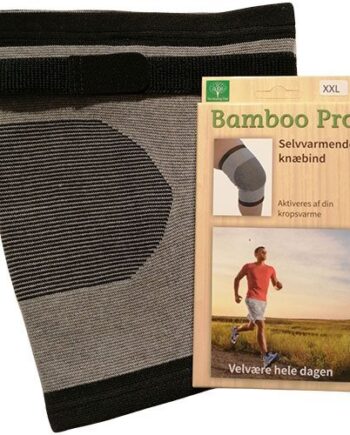 Bamboo Pro Knæbind Str: Velcrobånd Selvvarmende Ekstra Støtte