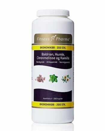 Baldrian Humle Citronmelisse Kamille Fitness Pharma 200 Kapsler