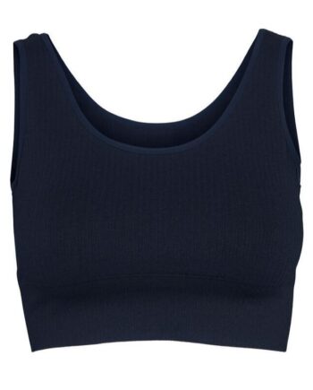 Bella Beluga Ribbed Cropped Top Navy