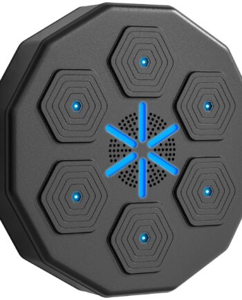 Boksetræner Med Musikfunktion Bluetooth Lysende Prikker Vægbeslag Kunstlæder Sort
