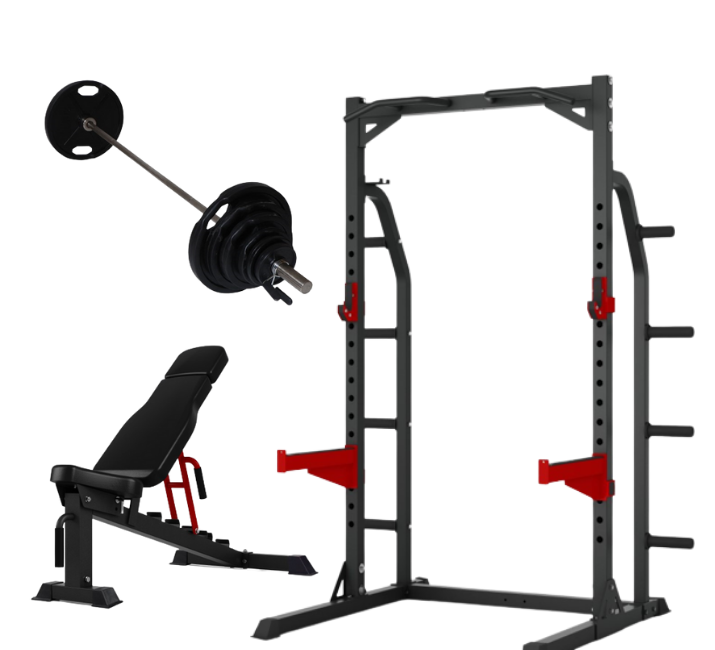 Peak Fitness Half Rack 95kg Vægtsæt Sort