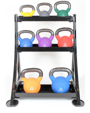 Peak Fitness Kettlebell Rack Inkl Kettlebells Neopren