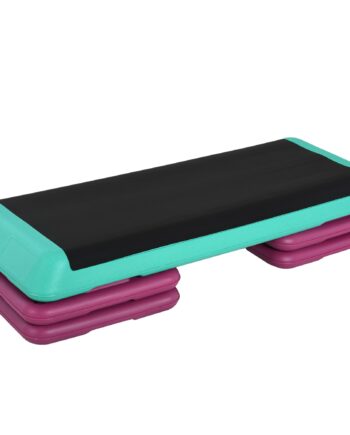 Step Board Højdejusterbar Fitness Stepper Niveauer Skridsikker Stepbænk Til Hjemmefitness Kontor Plastik Sortgrønlilla