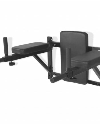 Vægmonteret Fitness Dipstation Sort Justerbare Håndtag