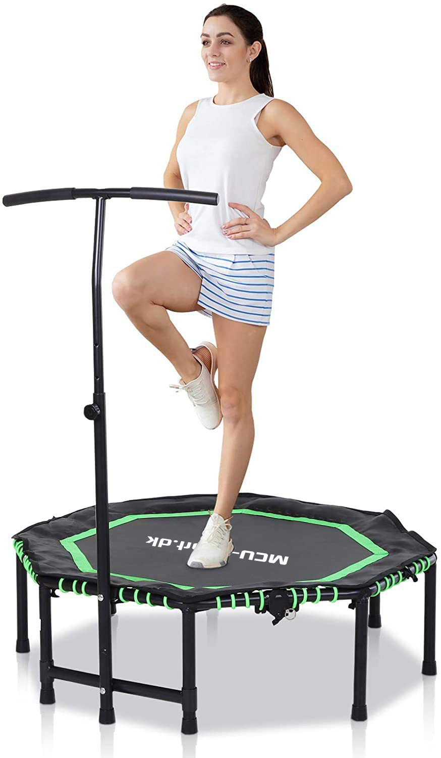 Mcu Sport Fitness Trampolin Octagon Foldbar Håndtag 122cm Grøn