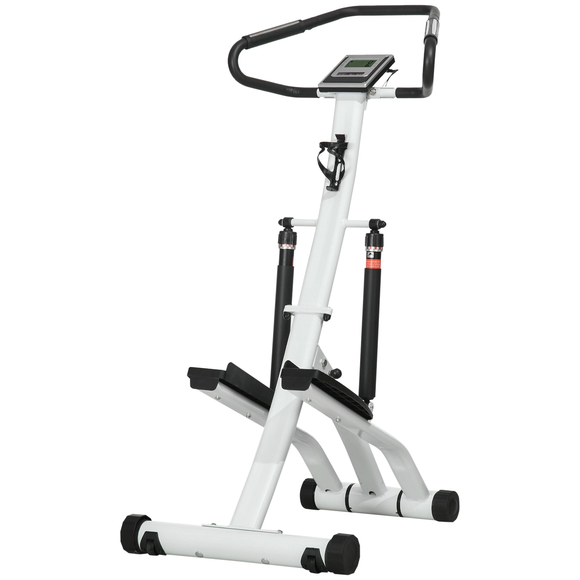 Stepper Med Modstandsniveauer Lcd Display Ruller 134 Hvid Sort