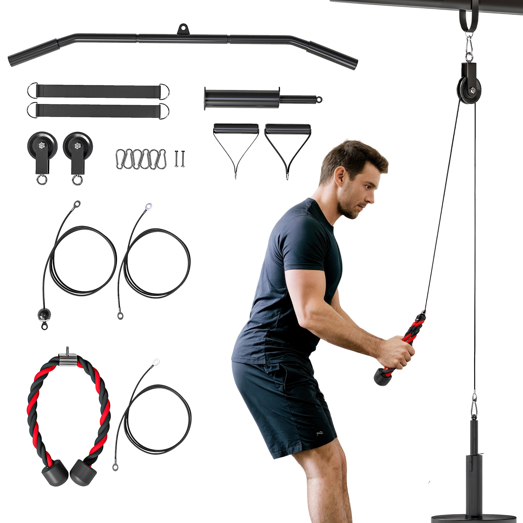 Fitness Lat Pulldown Gym Fitnessudstyr Kabeltræksystem Armstyrketræning Til Hjemmet