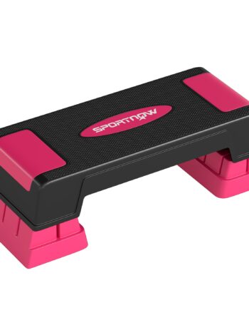 Højdejusterbart Stepbræt Fitness Aerobic Stepper Med Niveauer Skridsikker Måtte Sortpink