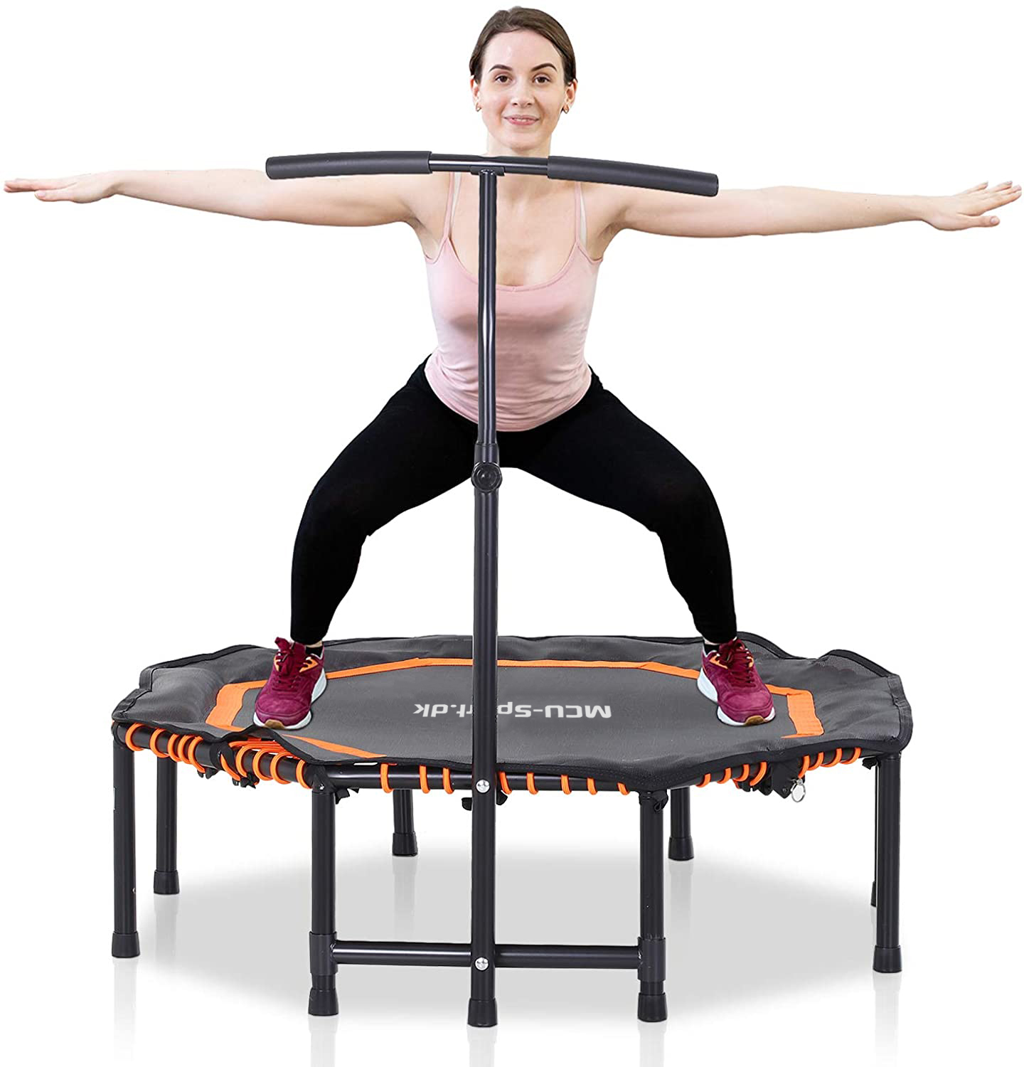 Mcu Sport Fitness Trampolin Octagon Foldbar Håndtag 122cm Orange