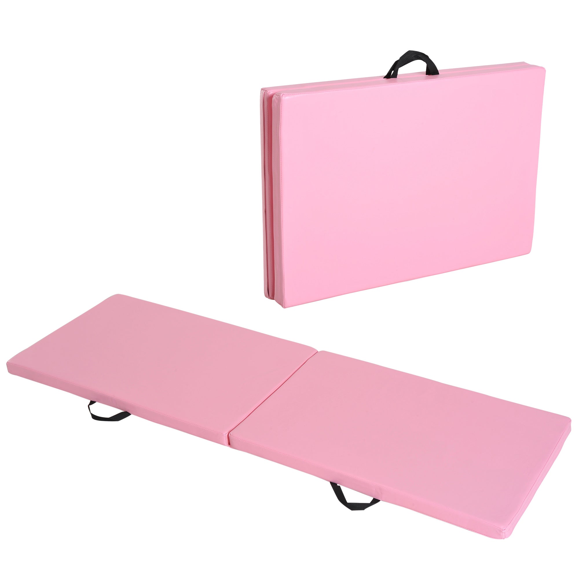 Træningsmåtte Sammenklappelig Fitnessmåtte Med Håndtag Pink 180x60x5