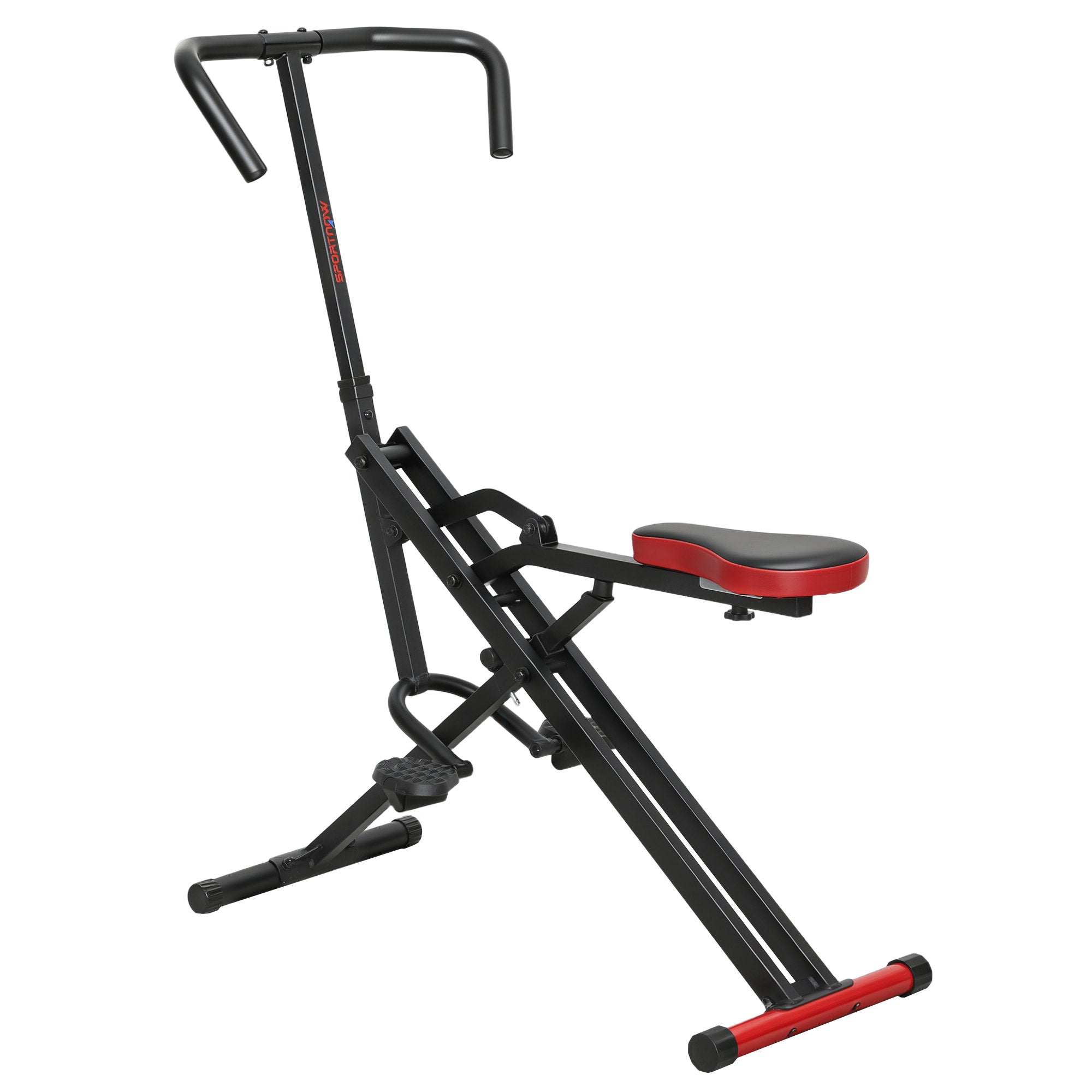 Træningsmaskine Justerbar Metalrør Pedaler Foldbar Rød