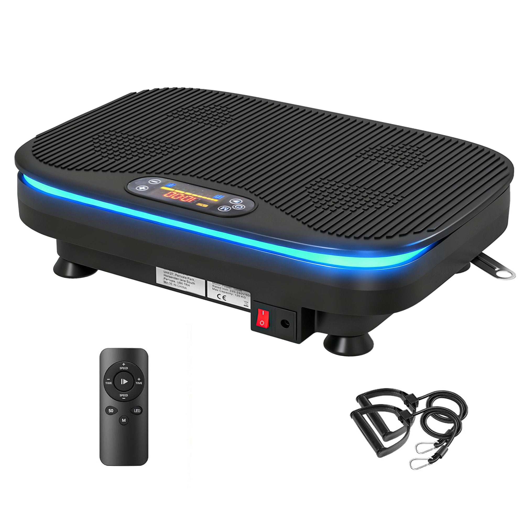 Vibrationsplade Med Bluetooth Fjernbetjening Niveauer Sort